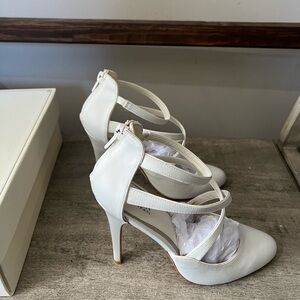 Zac Posen White Strappy Bridal Heels